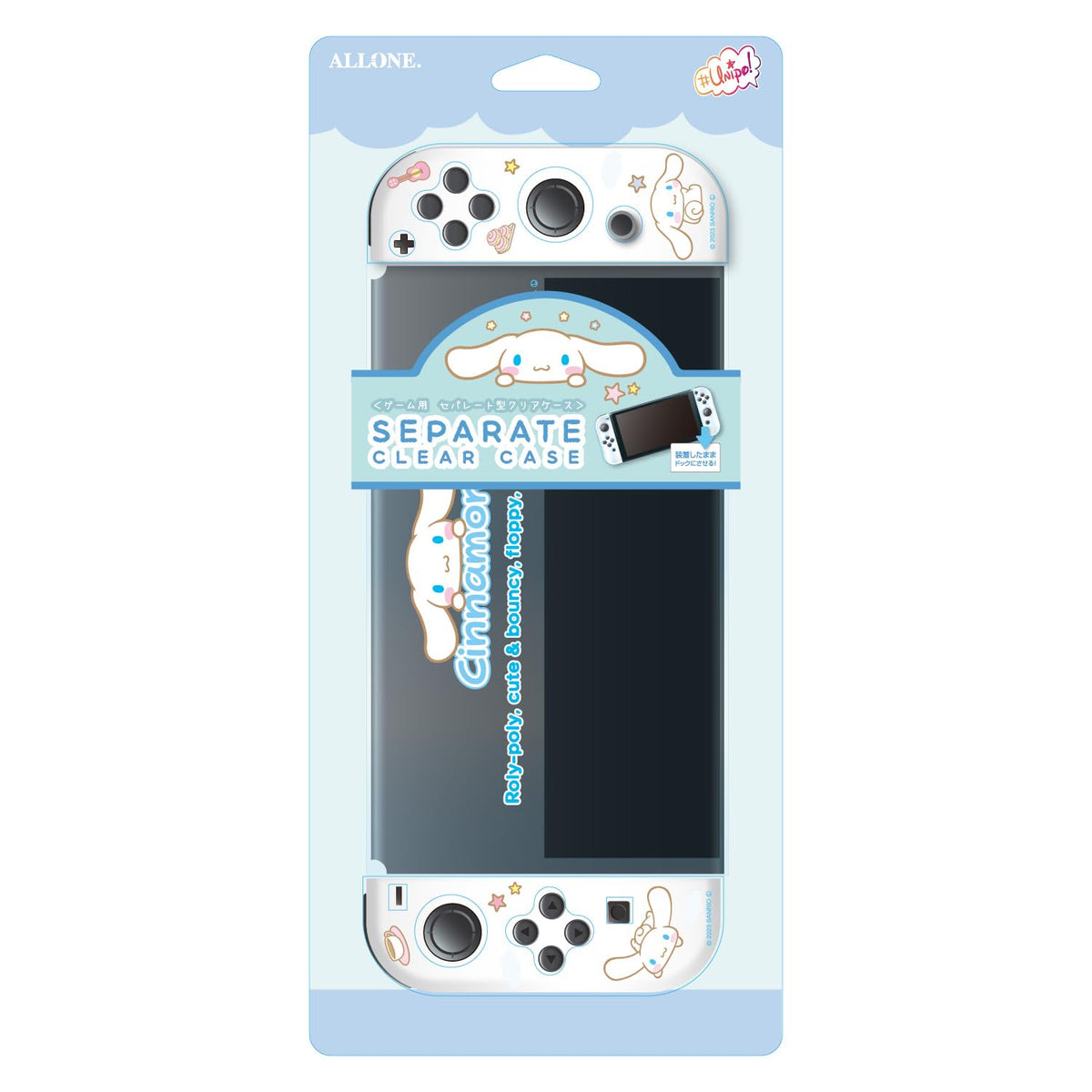 ALG-NSUQCNSC #Unipo Sanrio Characters Cinnamoroll, 9.6 x 0.8 x 4.1 inches (24.5 x 2 x 10.5 cm), Can be Charged with The case with Games, High Transparency, Protects from Scratches and Dirt