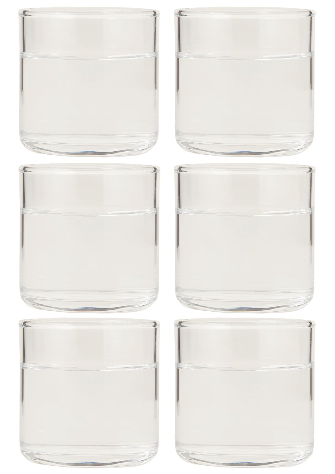 Toyo Sasaki Glass B-02183 Whiskey Glass, Rock Glass, Circle, 3.4 fl oz (100 ml), Pack of 6, Tumbler, Cup, Made in Japan, Dishwasher Safe