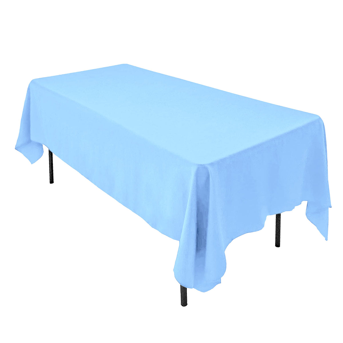 AK TRADING CO. 60 x 126-Inch Rectangular Polyester Tablecloth - Made in USA - Wrinkle-Resistant, Flame Retardant, Durable Party Table Cover, Banquet Tablecloth, Wedding Table Cover - Light Blue