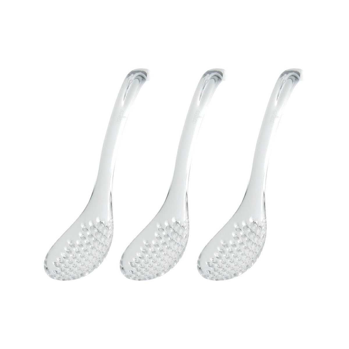 Tree-Lined Industrial Dew Ceramic Spoon Slotted Set of 3 Clear TW – 3744