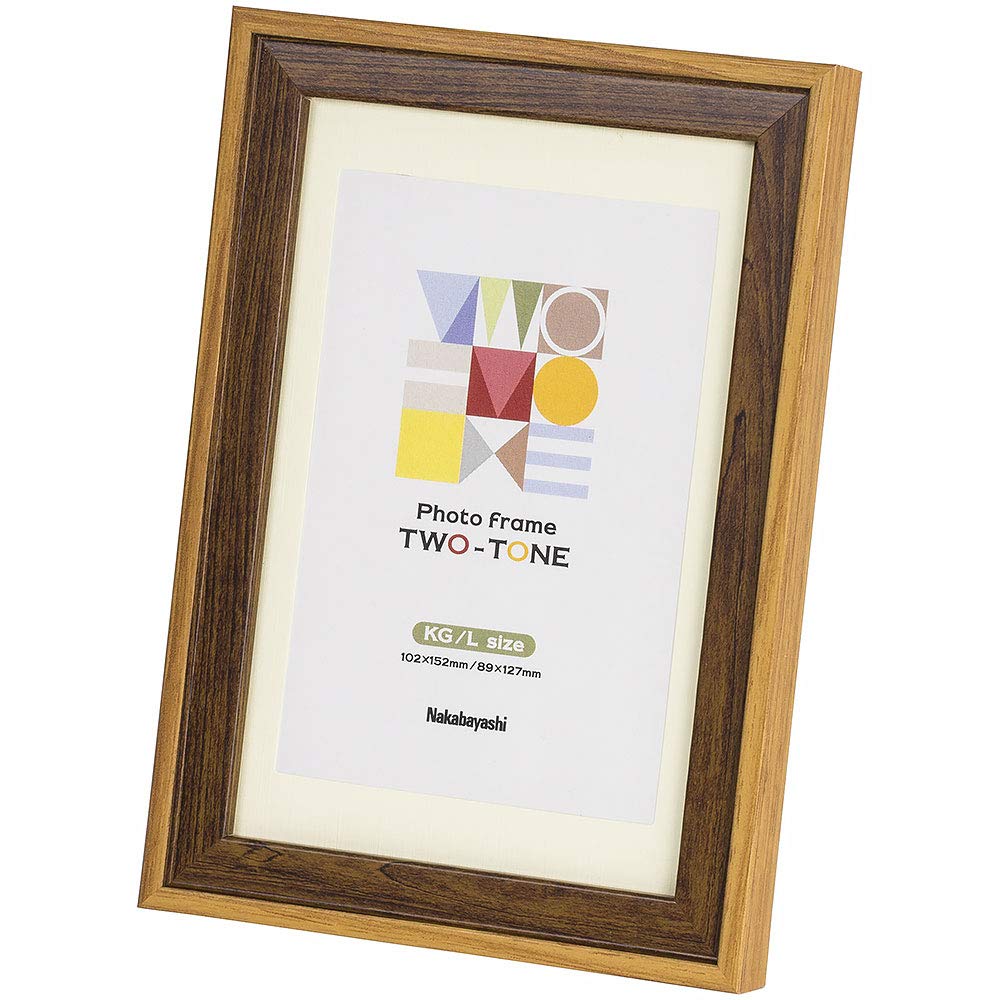 Nakabayashi F-TMS-211-BR Two-Tone Photo Frame, KG/L, Brown