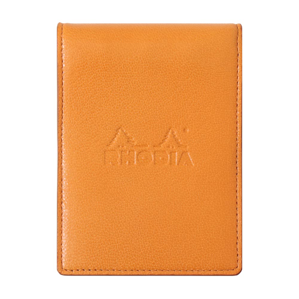Rhodia cf11ogz02-or Mini 3-Hole Personal Organizer, Organizer, 4.3 x 3.1 inches (11 x 8 cm), Ring Diameter 0.4 inches (11 mm), Goat Leather, Brion, Orange