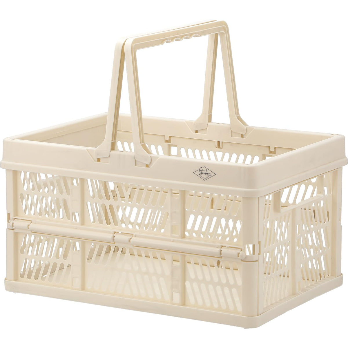 Fuji Boeki 86448 Folding Container with Handle, Easy to Carry, Large Size, White