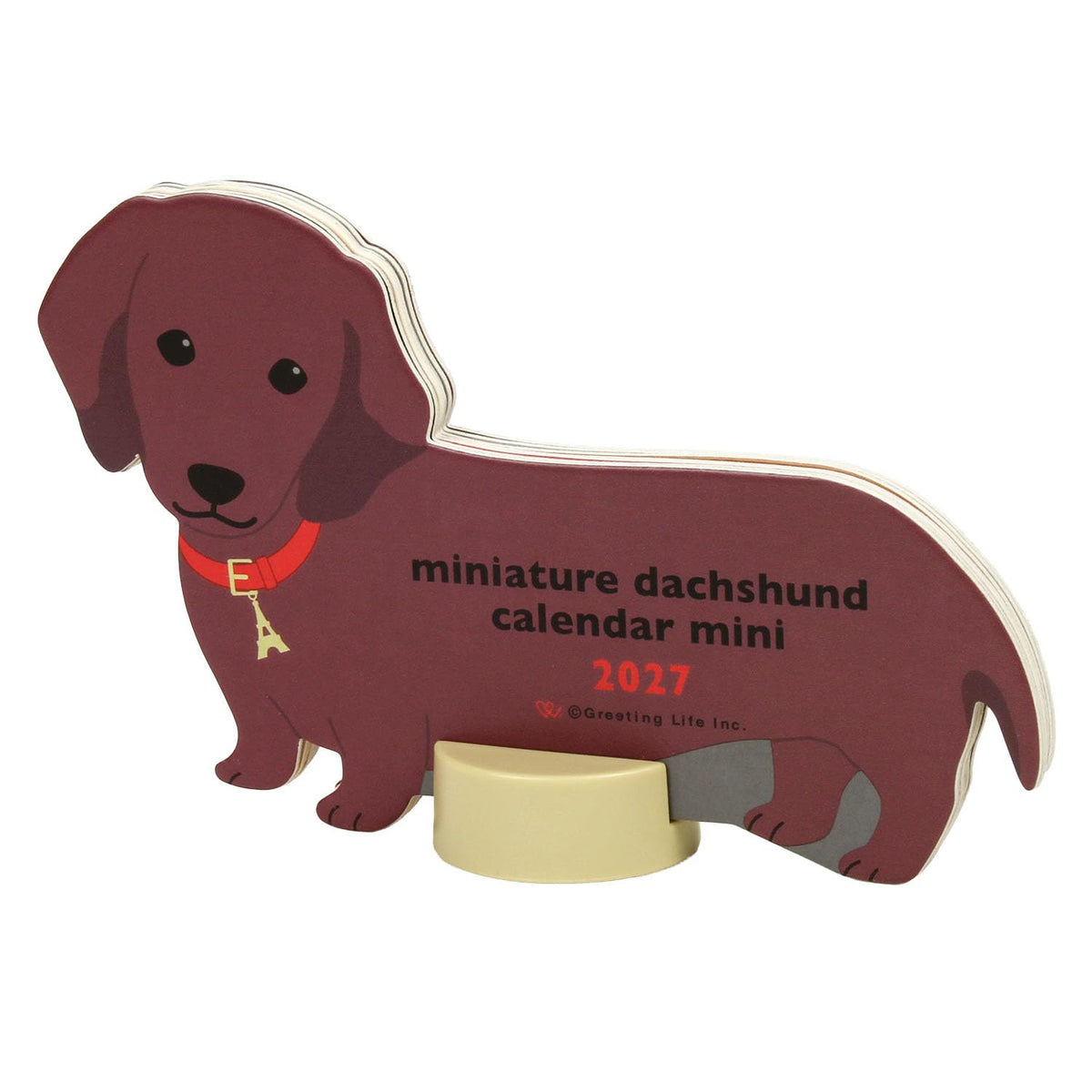 Greeting Life 2027 Calendar Animal Die Cut Mini Miniature Dachshund Tabletop C-1791-ET