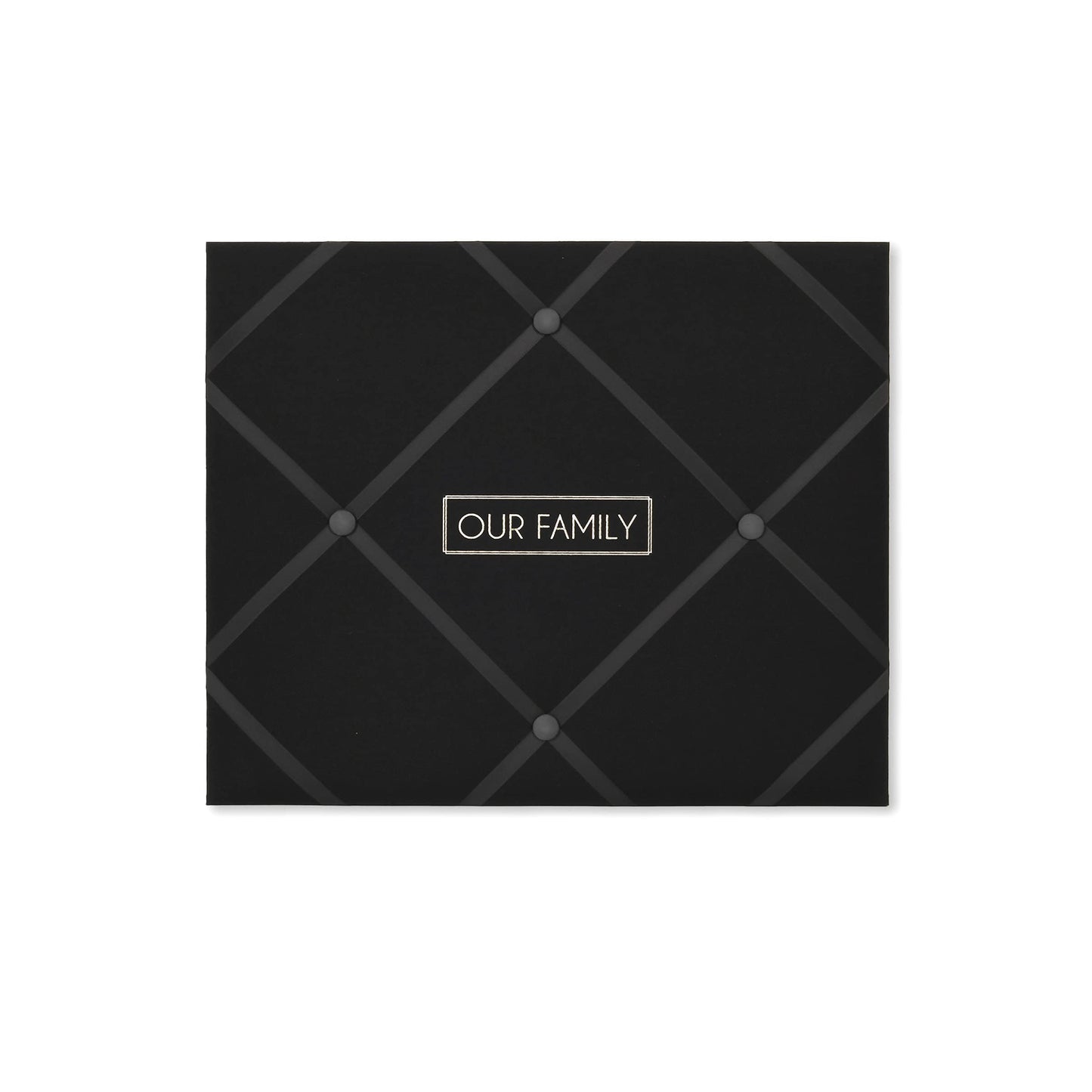 New View Gifts MEMO Family 19' X 16' French Memo & Photo Board, Black Linen Fabric, 19" X 16" X .6"