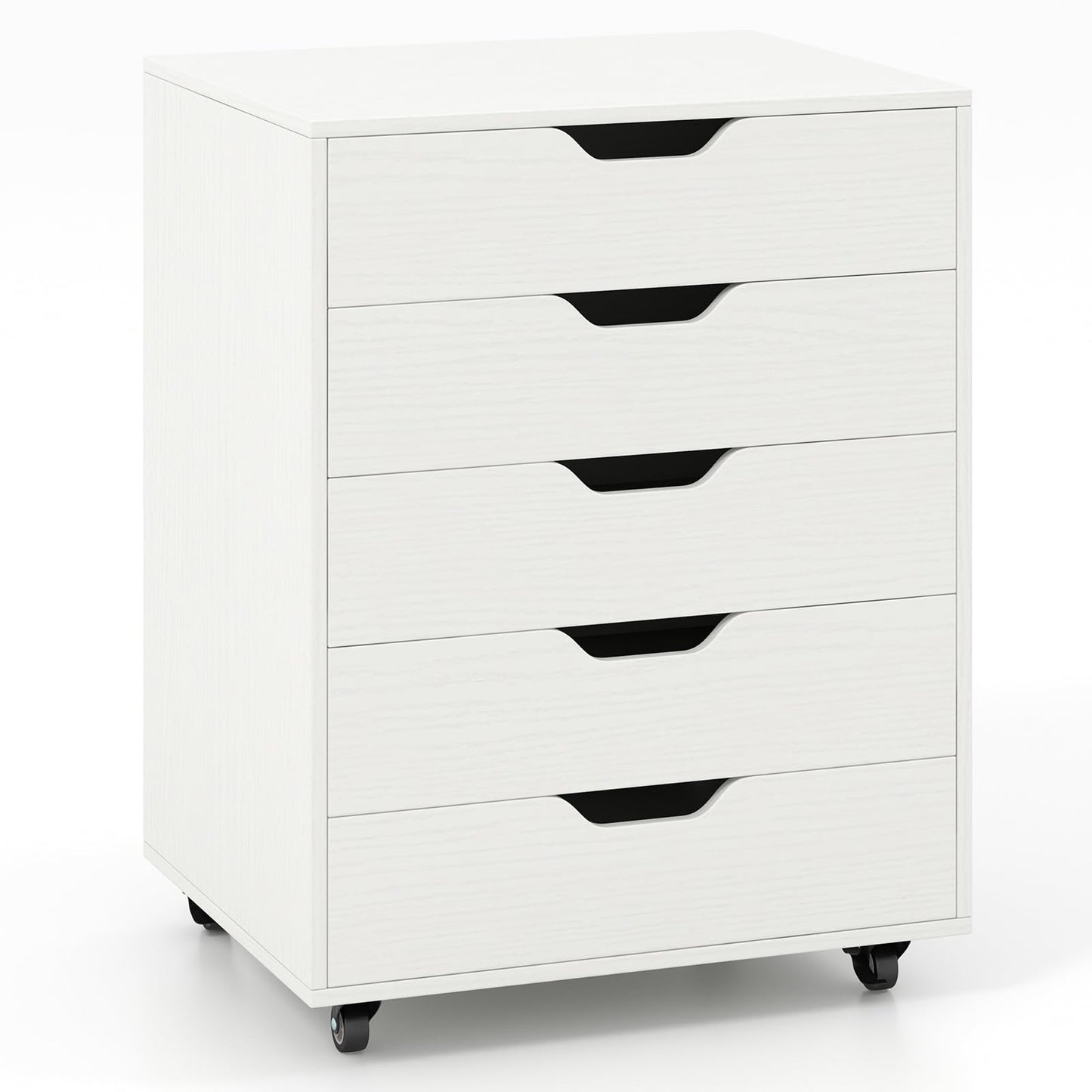 Giantex 5-Drawer Mobile Storage Cabinet with Wheels - Rolling Lateral Filing Under Desk Chest of Drawers, 19.5" x 16" x 25.5" Office Cabinet for Living Room, Study