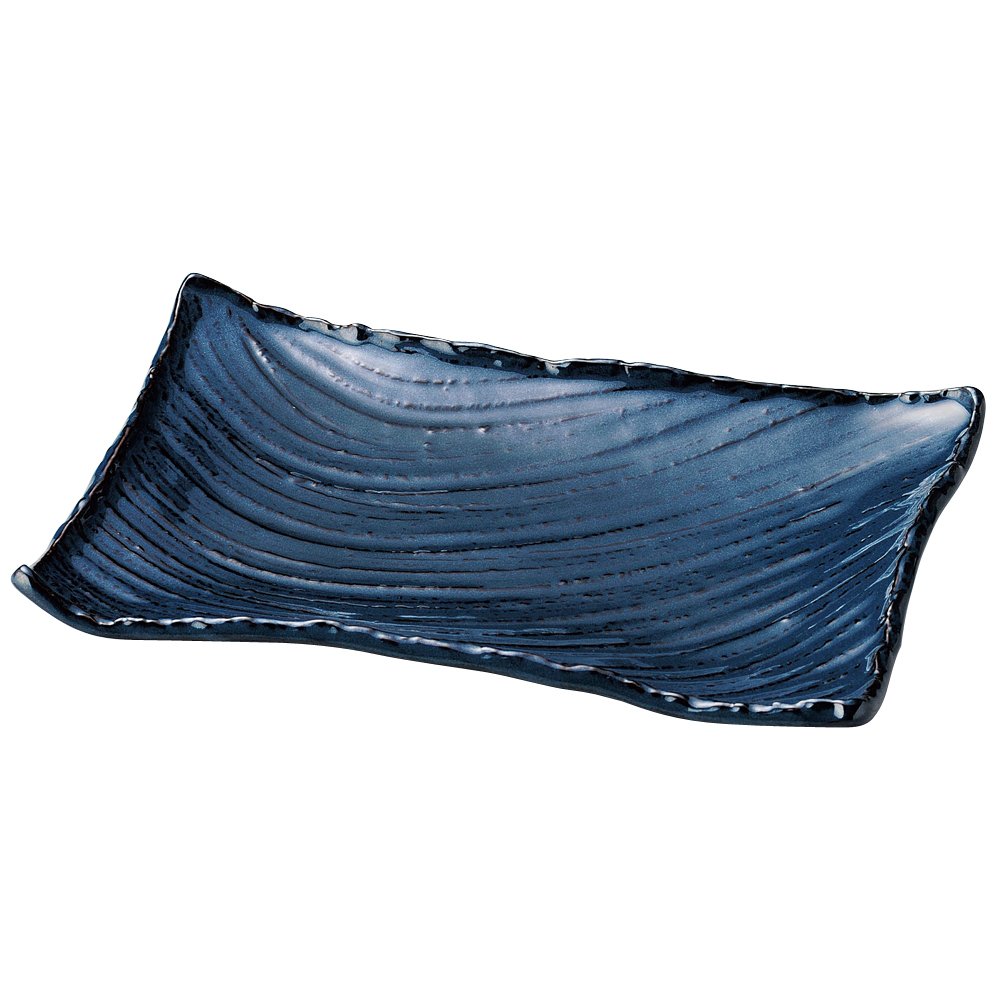 Yamashita Crafts 14046530 Navy Blue Sloth 26 Square Plate, 10.2 x 6.9 x 1.4 inches (26 x 17.5 x 3.5 cm)