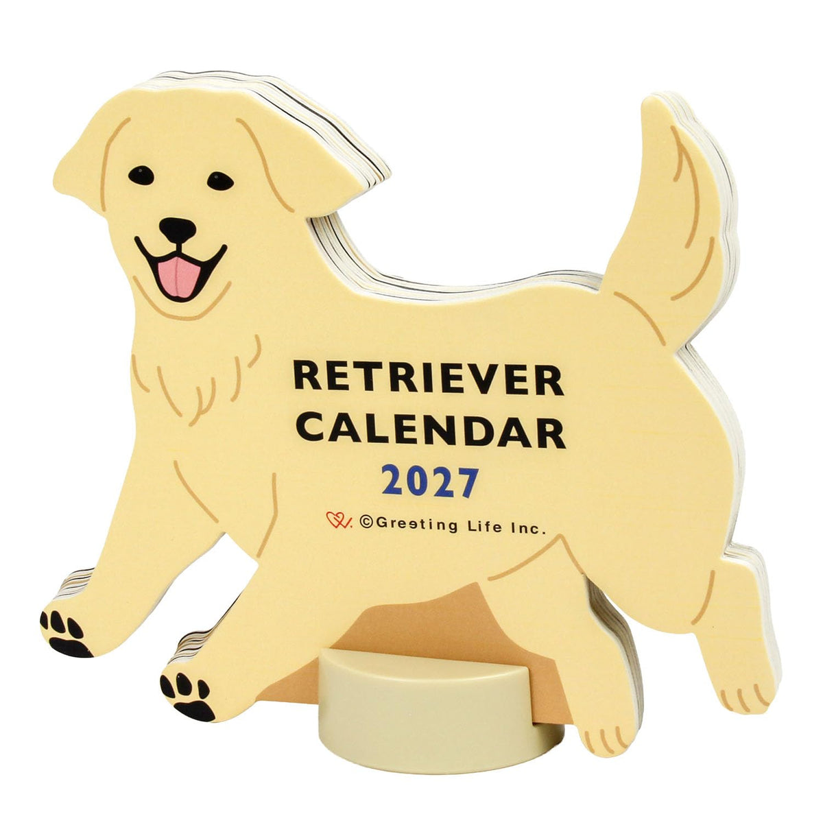 Greeting Life 2027 Calendar Animal Die Cut Retriever Tabletop C-1801-ET