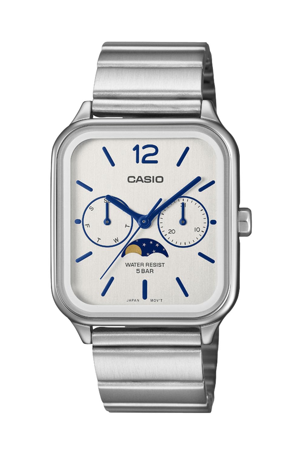 Casio Collection MTP-M305 Moon Phase Watch, White, 100 pieces, Bracelet Type