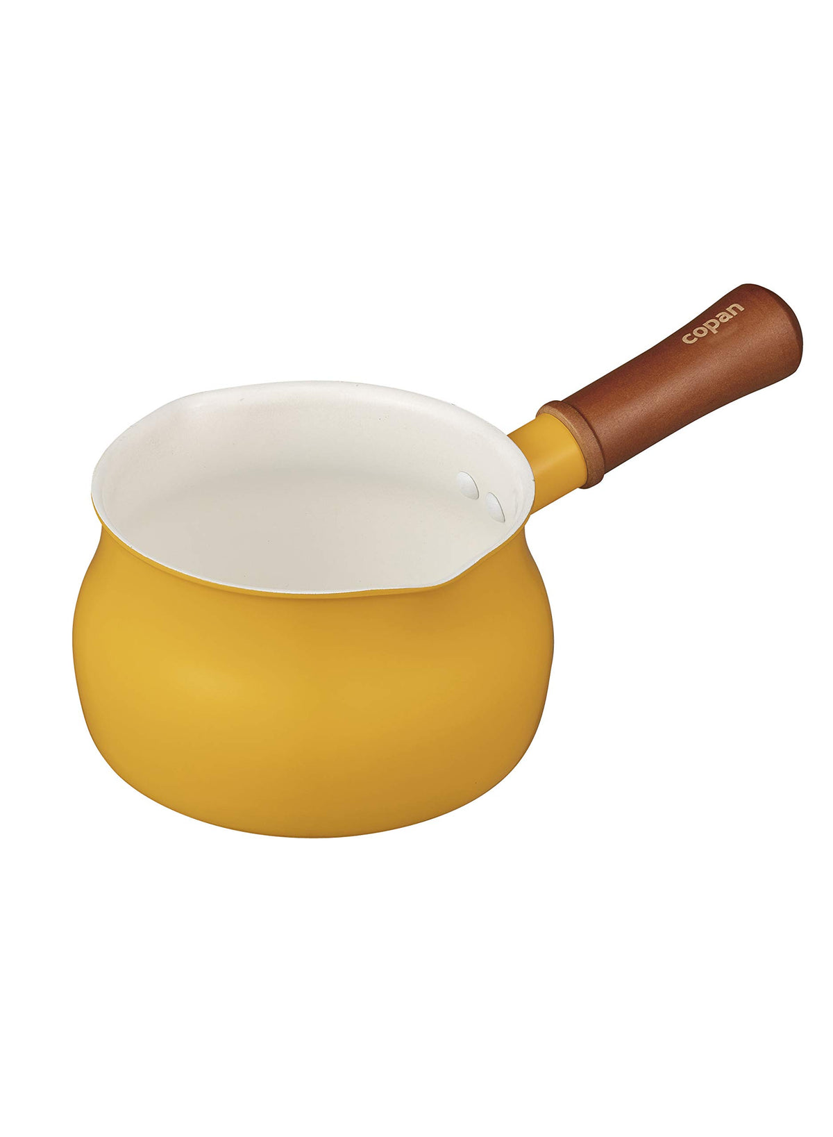 CBJAPAN 4573306865520 Milk Pan, 5.1 inches (13 cm), Mustard, Induction Compatible, Single Handled Pot, Ceramic, Painted