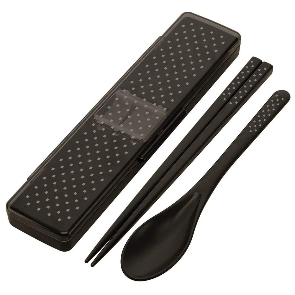 Skater CCS45SA Combination Set, Black, Dots, Chopsticks, 8.3 inches (21 cm), Spoon, Dishwasher Safe, For Men