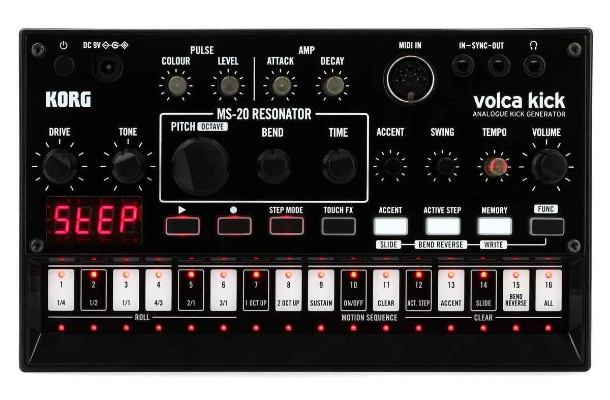 Korg Volca Kick Analogue Generator MS-20 Resonator w/ 16-step Sequencer
