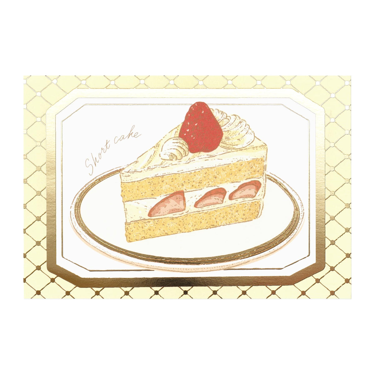 Furukawa Paperwork Greeting Card Foil Embossed Postcard Inoue Color Shortcake HJ114