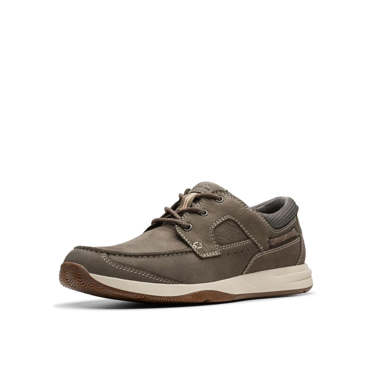 Clarks Collection Men's Sailview Lace Boat Shoe, Taupe Nubuck, 10.5 Medium US
