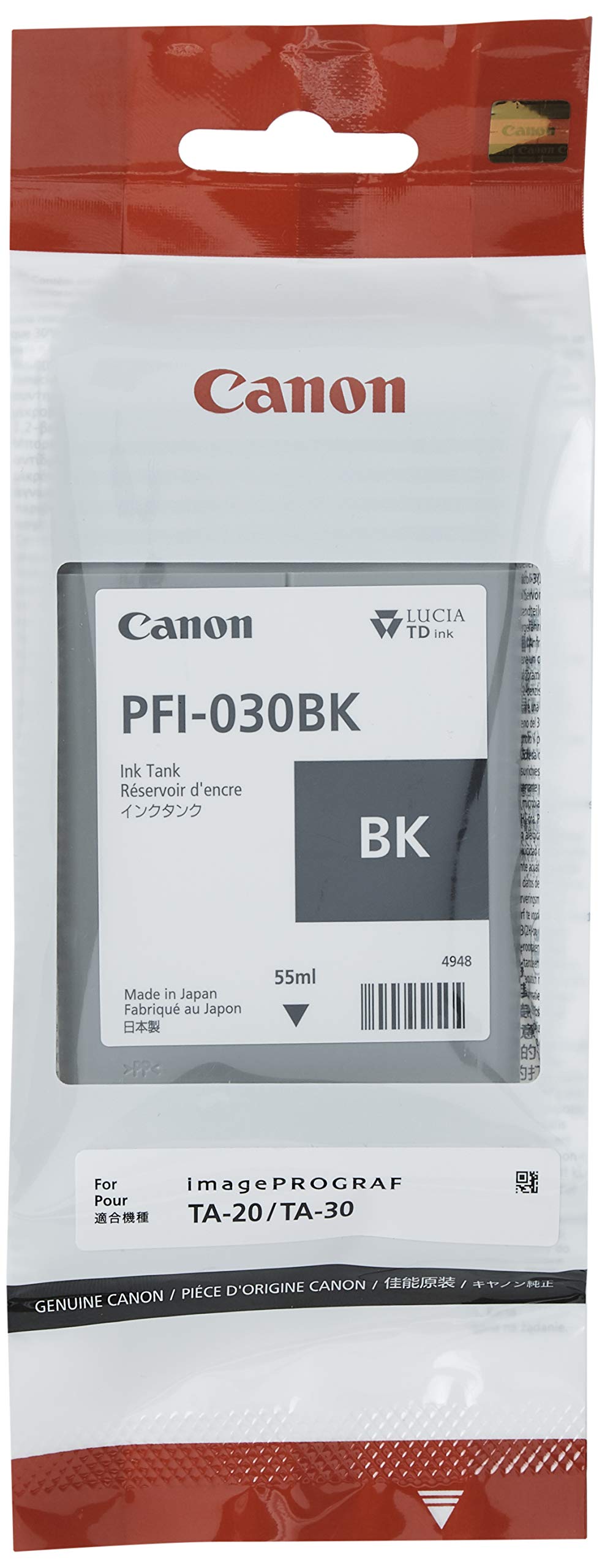 Canon Black Ink 55ml (PFI-030BK) for Canon imagePROGRAF TA-20 and TA-30