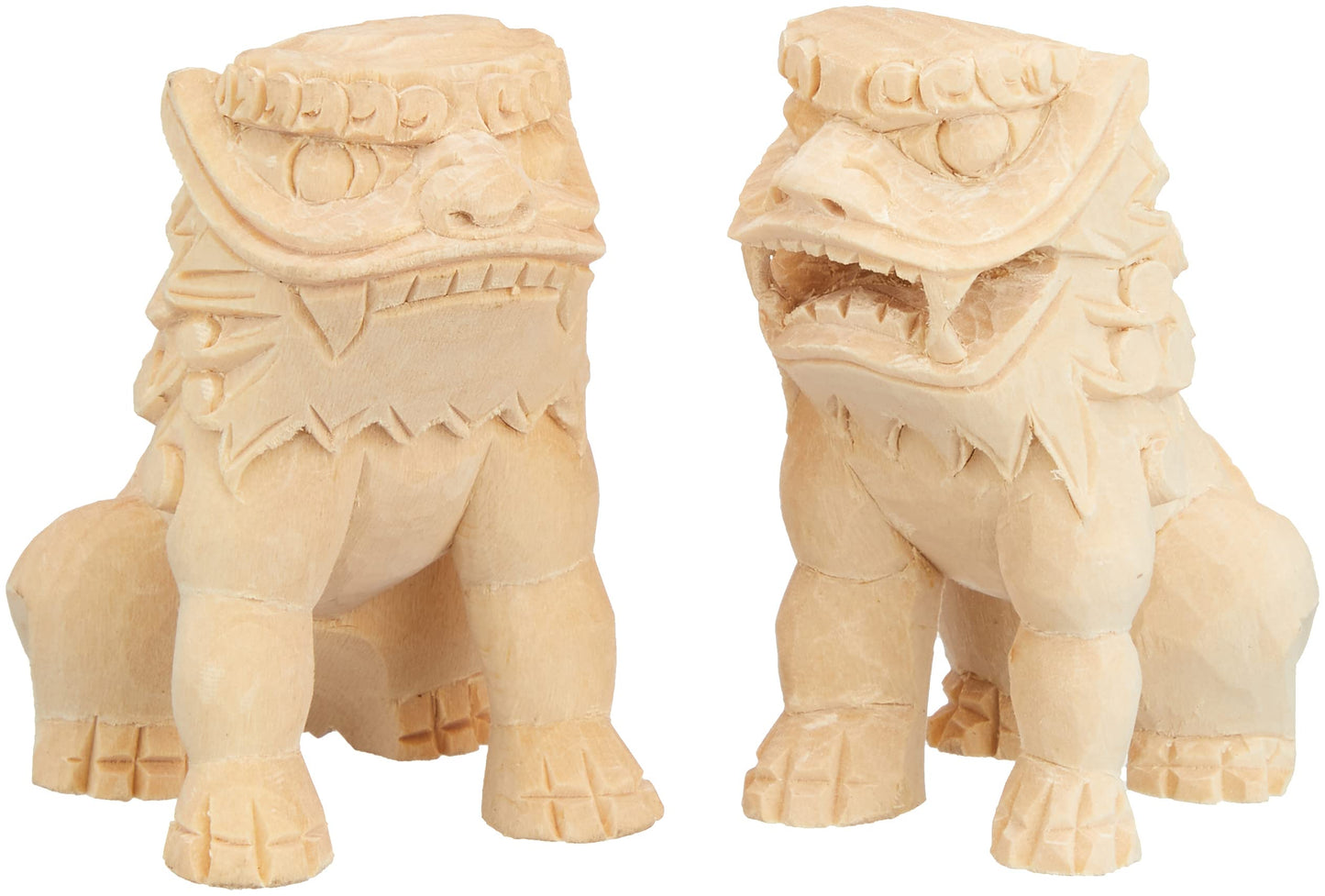 Kamidano-no-Sato Sato Shinku Komainu Superb Carving, Natural