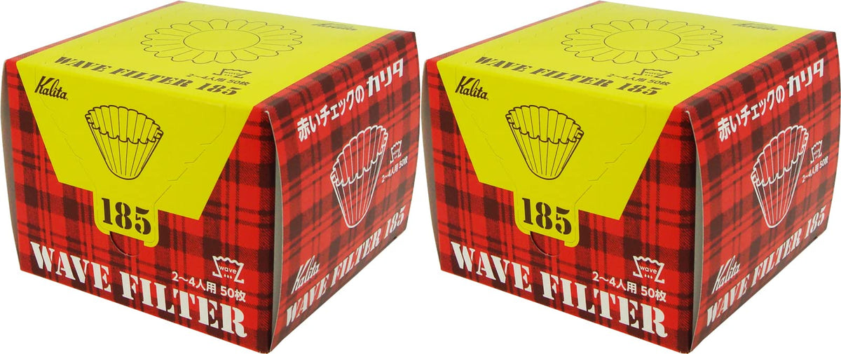 Kalita Wave Series KWF-185#22210 Coffee Filter, White, For 2-4 People, 50 Sheets x 2 Packs