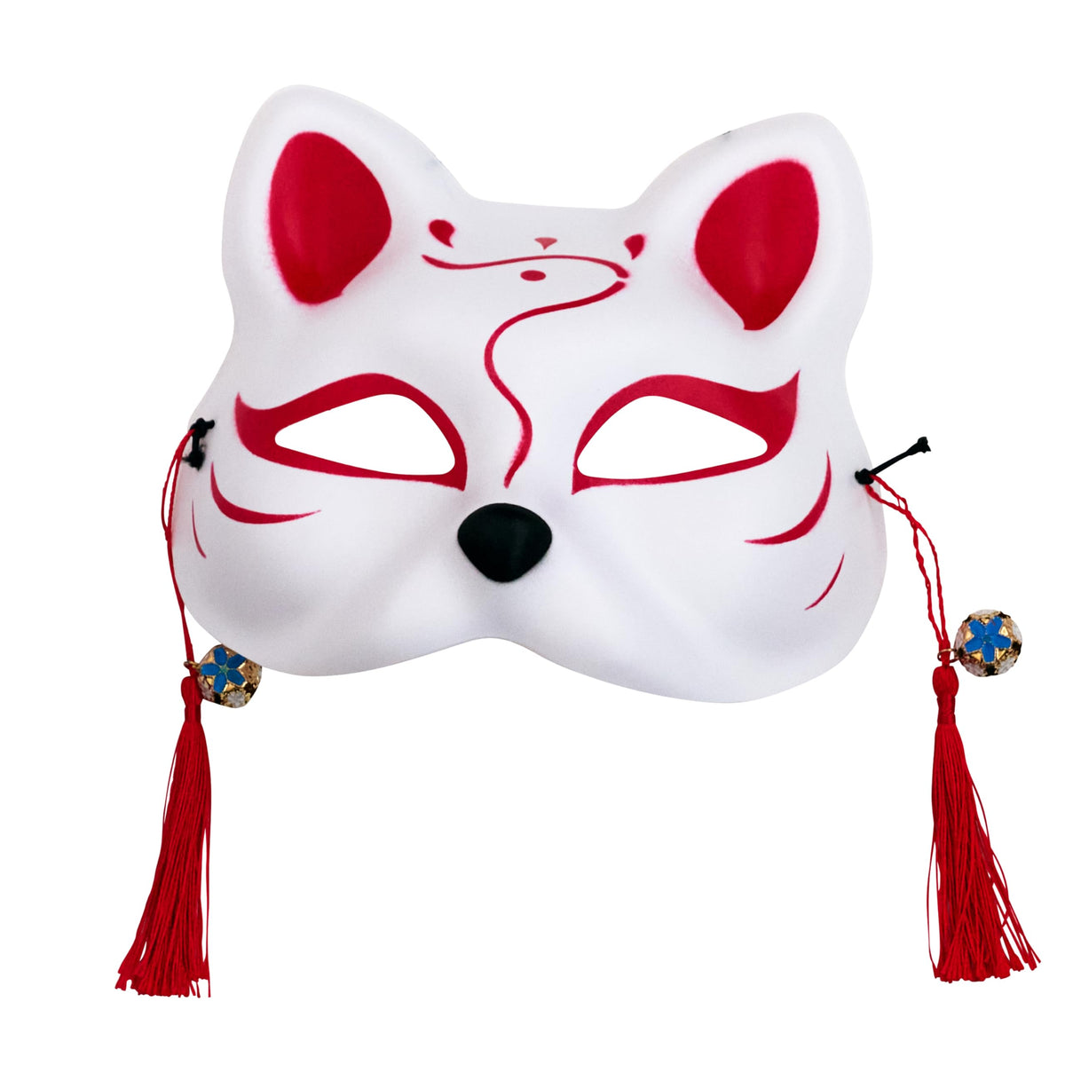 クリアストーン(Clearstone) Clear Stone Japanese-Style Mask Cat Half Face White Red Brush Unisex White