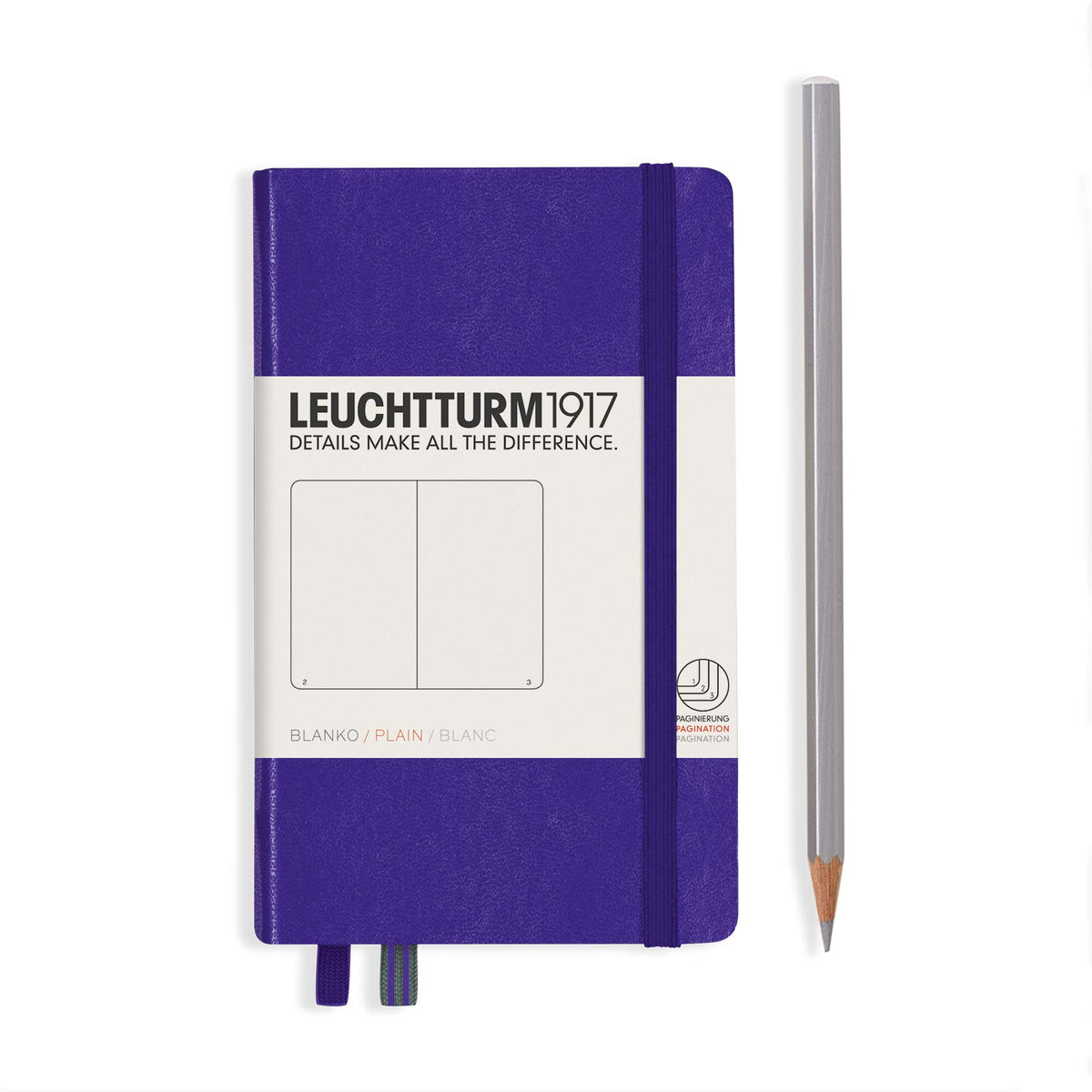 LEUCHTTURM1917 - Notebook Hardcover Pocket A6-187 Numbered Pages for Writing and Journaling (Purple, Plain)