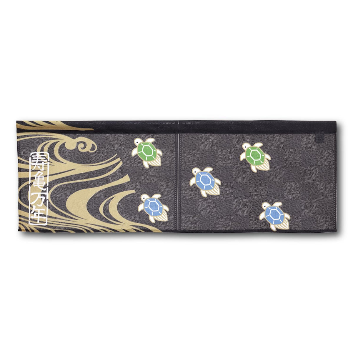 COTONOHA Japanese Short Noren Curtain – 33.5 x 11.8 in (85 x 30 cm) – Lace Fabric Doorway Divider for Kitchen, Entryway, or Room Décor – Made in Japan (Indigo Turtle)