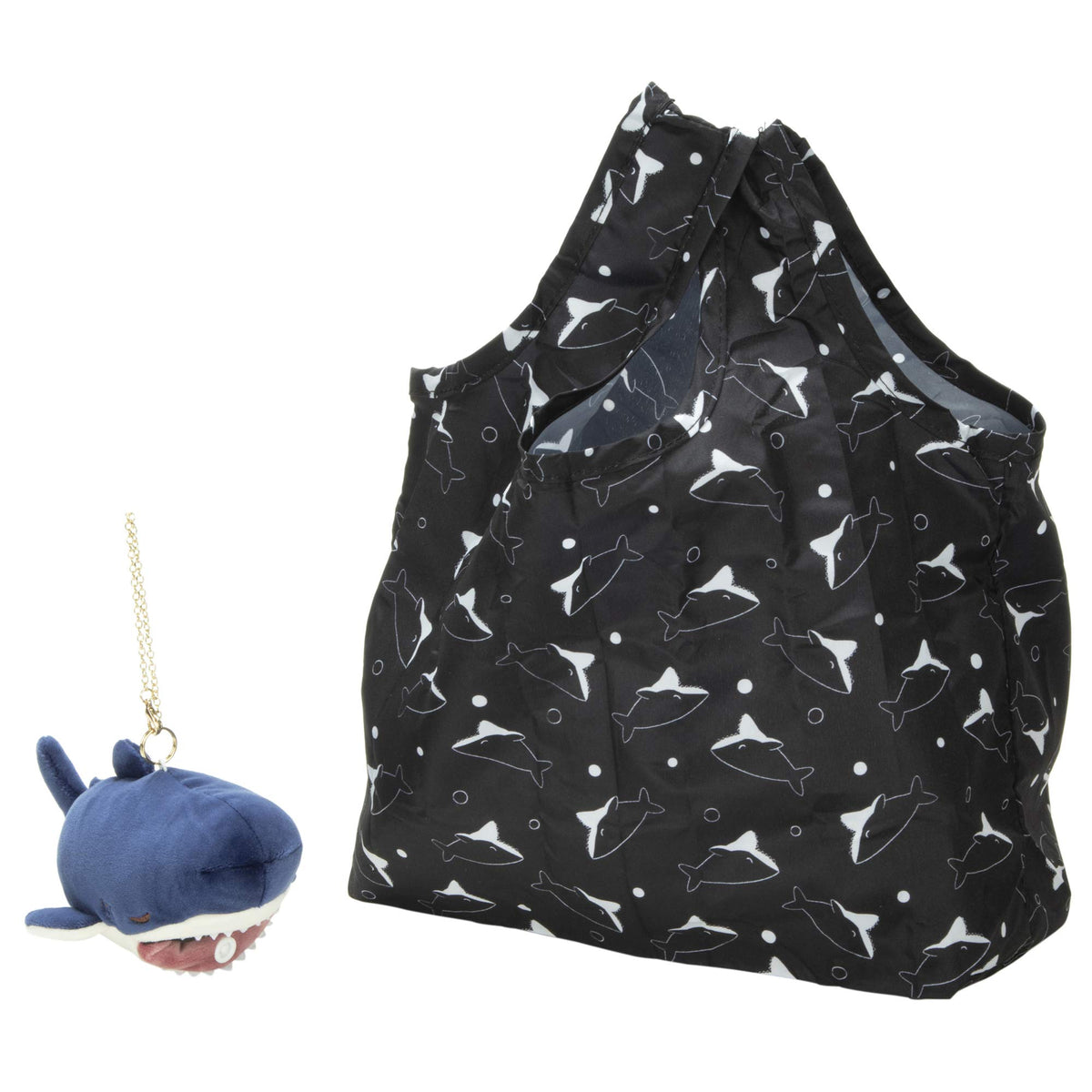Livuhato Premium Nemu Animals Kamuzu Shark Zap Mascot: W 2.0 x D 3.1 x H 2.0 inches (W 5 x D 8 x H 5 cm), Eco Bag: W 11.8 x D 4.3 x H 13.8 inches (30 x 11 x 35 cm), 78752-63
