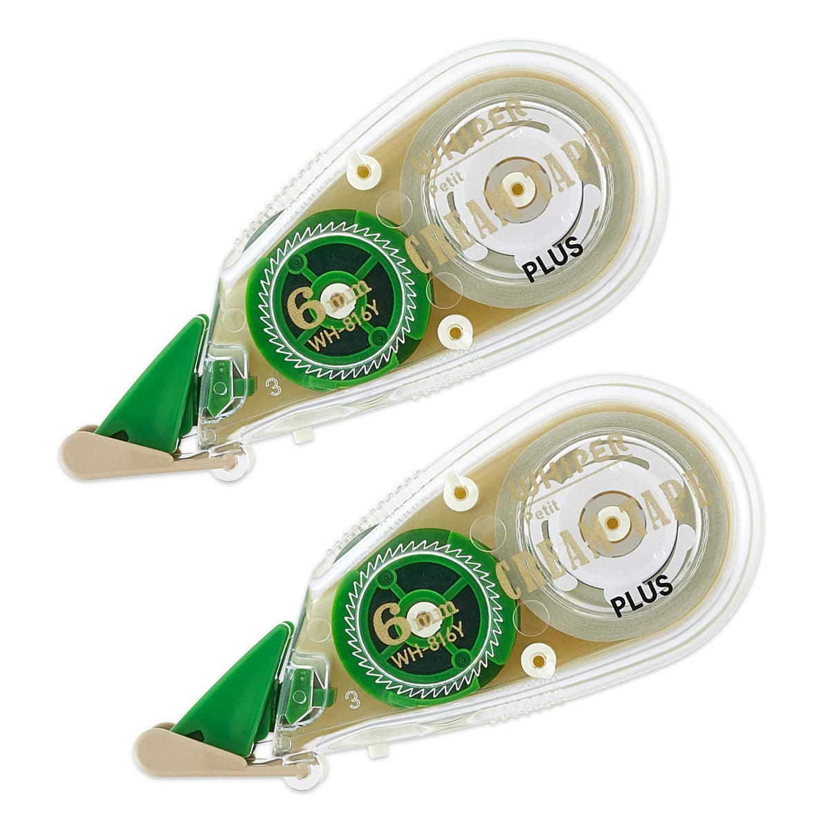 Plus WH-816Y 51-644 Correction Tape, White Petite, Cream Tape, 0.2 inches (6 mm) x 2
