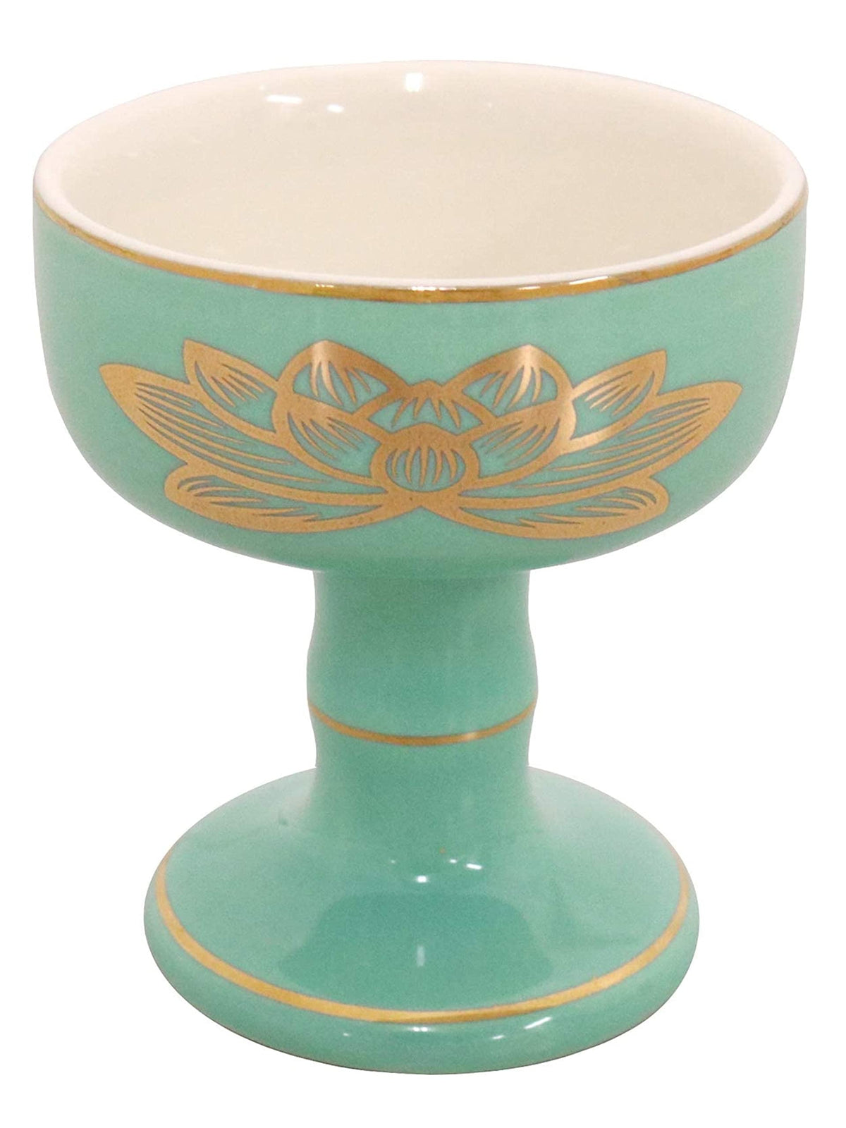 Marues 10T085 Celadon Top Gold Lotus Buddha Buddha Buddhist Tool, Green