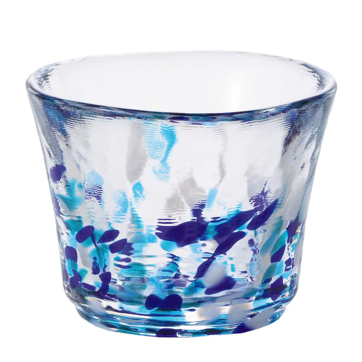 Aderia Tsugaru Vidro F-71903 Glass Cup, Blue, 2.5 fl oz (75 ml), Summer Drops, Made in Japan