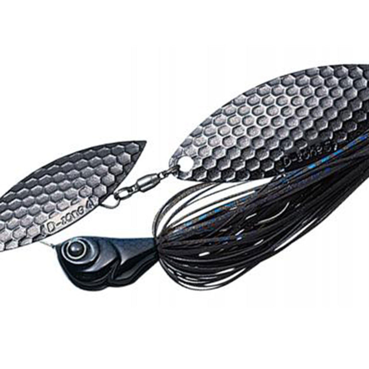 Evergreen #12 Spinnerbait, D-Zone Double Willow Leaf, 1/2 oz, Super Black