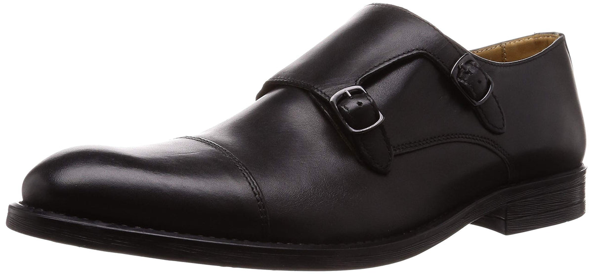 Neutral Blood NB 504 Men's Monk Strap Shoes, Double Monk Strap Shoes, Black, 24.5~25.0 cm 2E