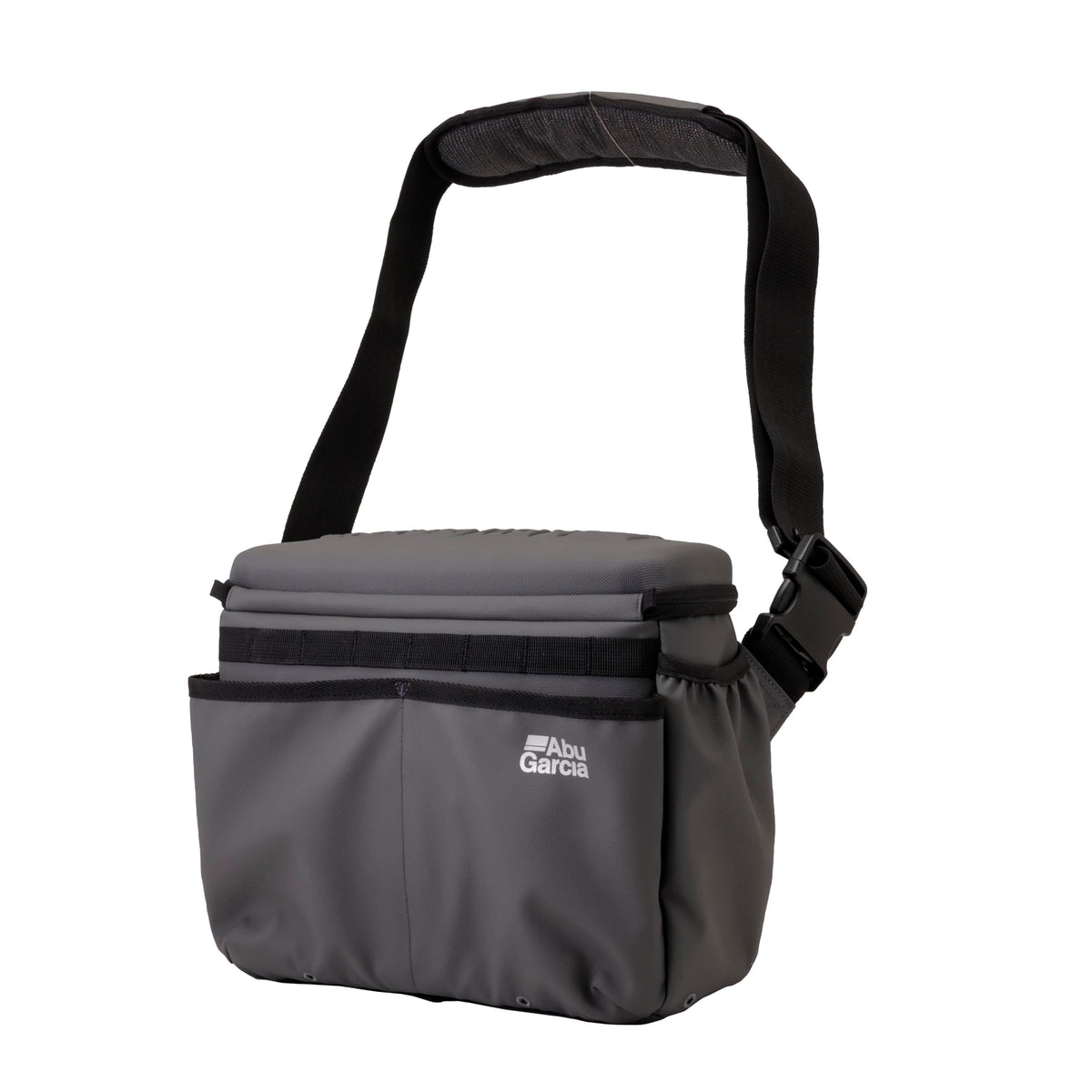 Abu Garcia Semi Hard Top Messenger Bag Coated Gray Storage Water Resistant Shoulder Fishing