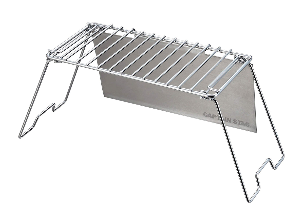 Captain Stag UG-30 Trivet Gotoku Table, Grill Stand Table, Windshield Included