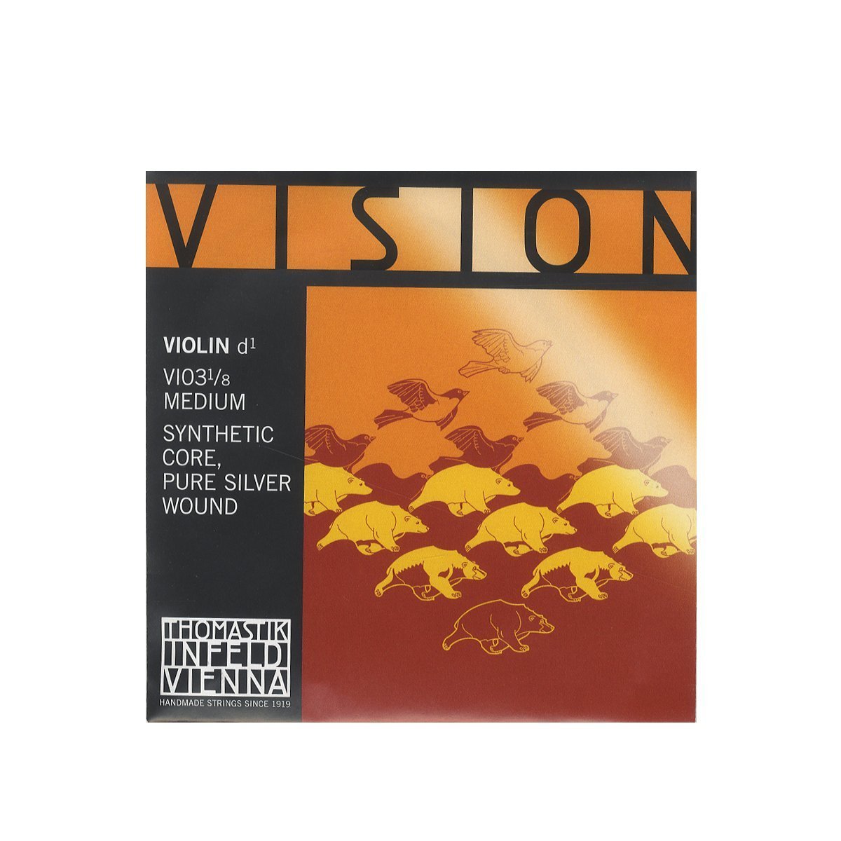 Thomastik-Infeld VI03.18 Vision Violin String, Single D String, Silver Wound/Synth Core, 1/8 Size