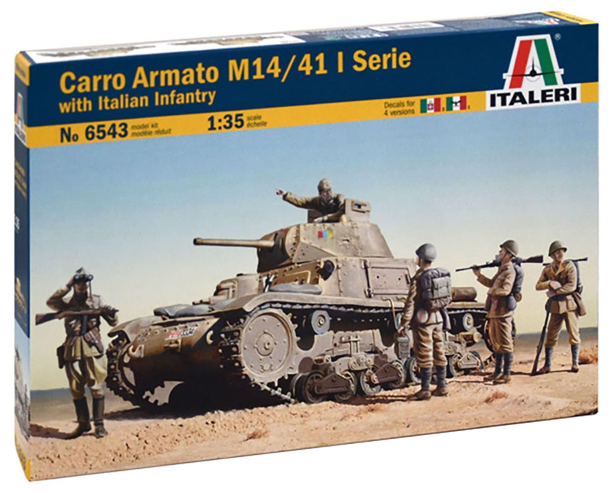 Platz IT6543 ITALERI 1/35 WW2 Italy Carlo Almart M14/40 Serie I Infantry Figure, Plastic Model
