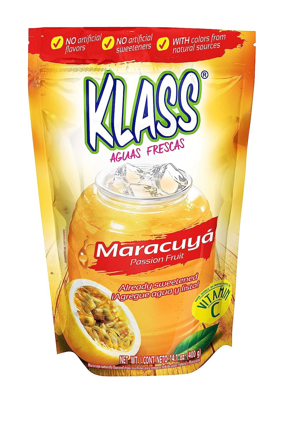Klass Drink Mix Passion Fruit Maracuya 14.1 Ounce, Pack of 1