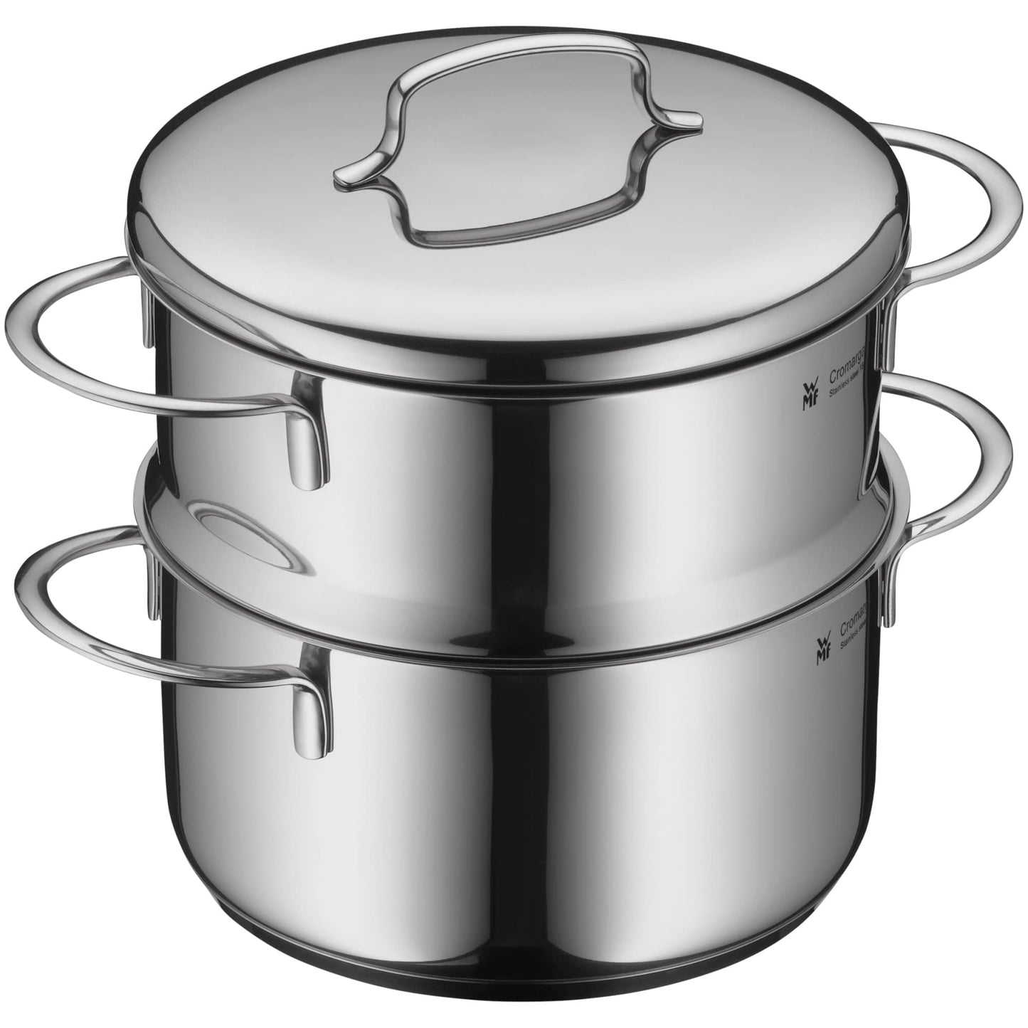 WMF Mini Steamer with Metal lid, Small, 16 cm, 1.5 l, Cromargan Polished Stainless Steel, Induction, Stackable, Ideal for Small portions or Single households