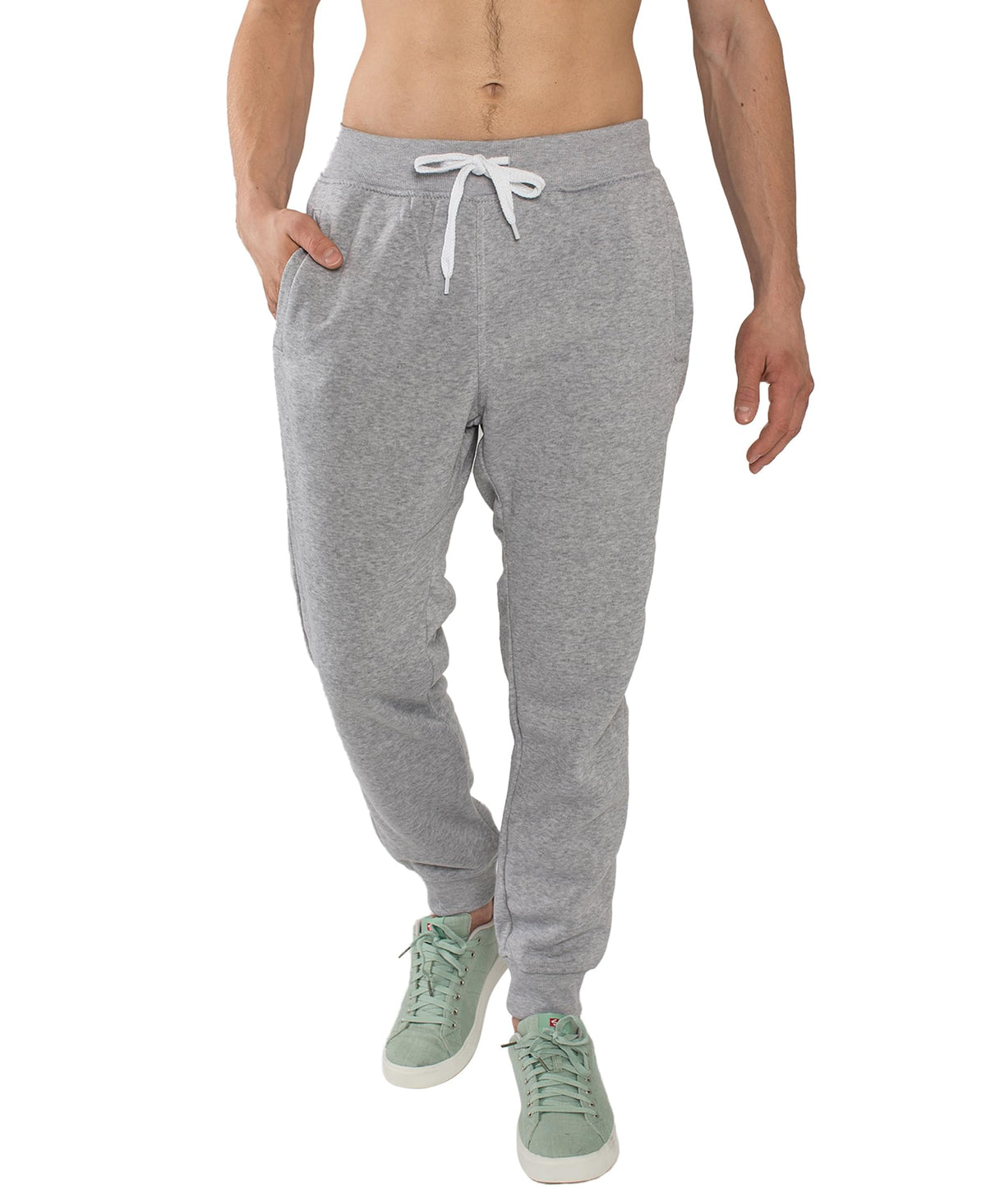 Southpole Fleece Joggers for Men with Pockets, H. Grey, S