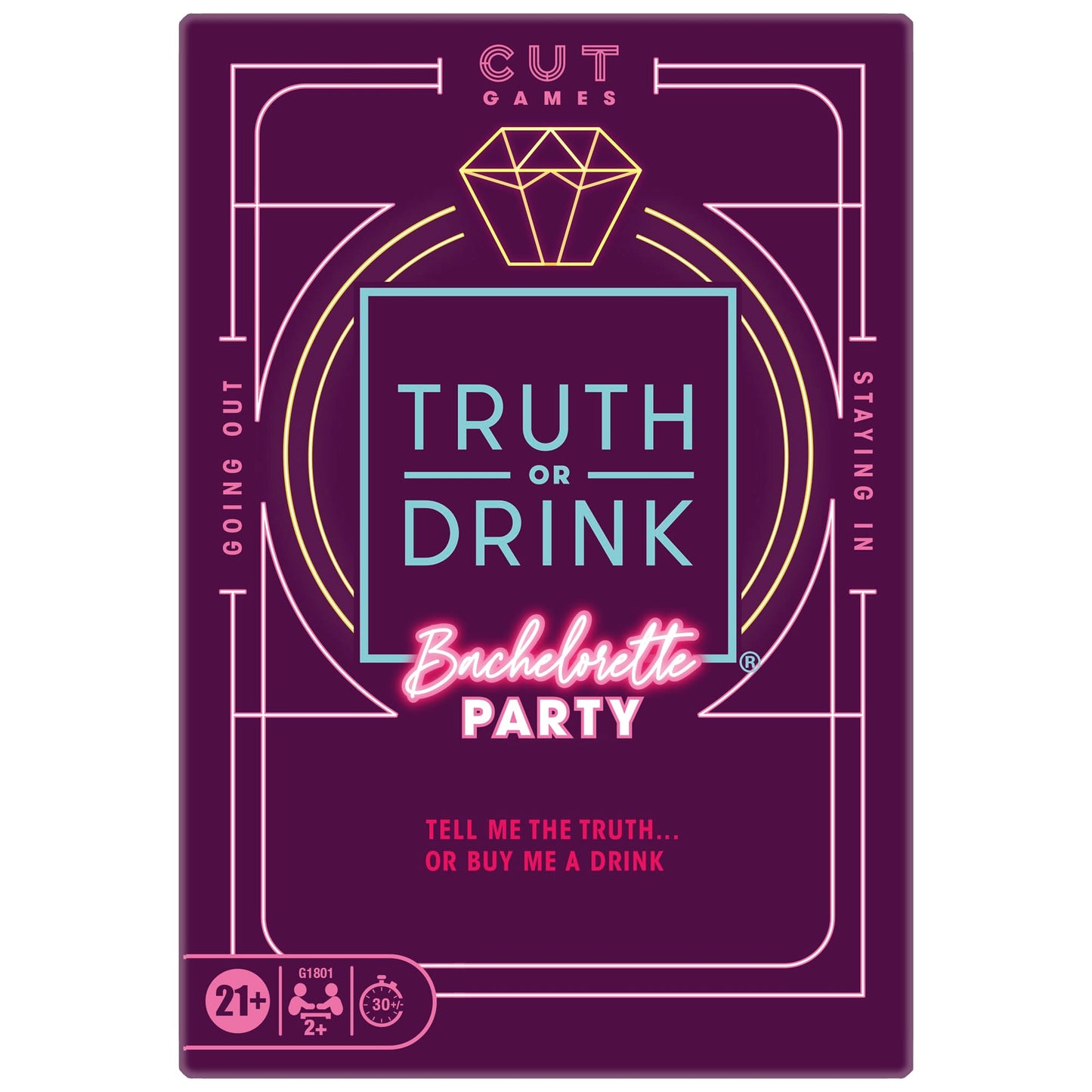 Truth or Drink: Bachelorette Party Edition | Adult Party Game by Cut | 108 Revealing and Hilarious Questions for Girls Nights Out or In | Ages 21+ | 2+ Players | 30 Mins.