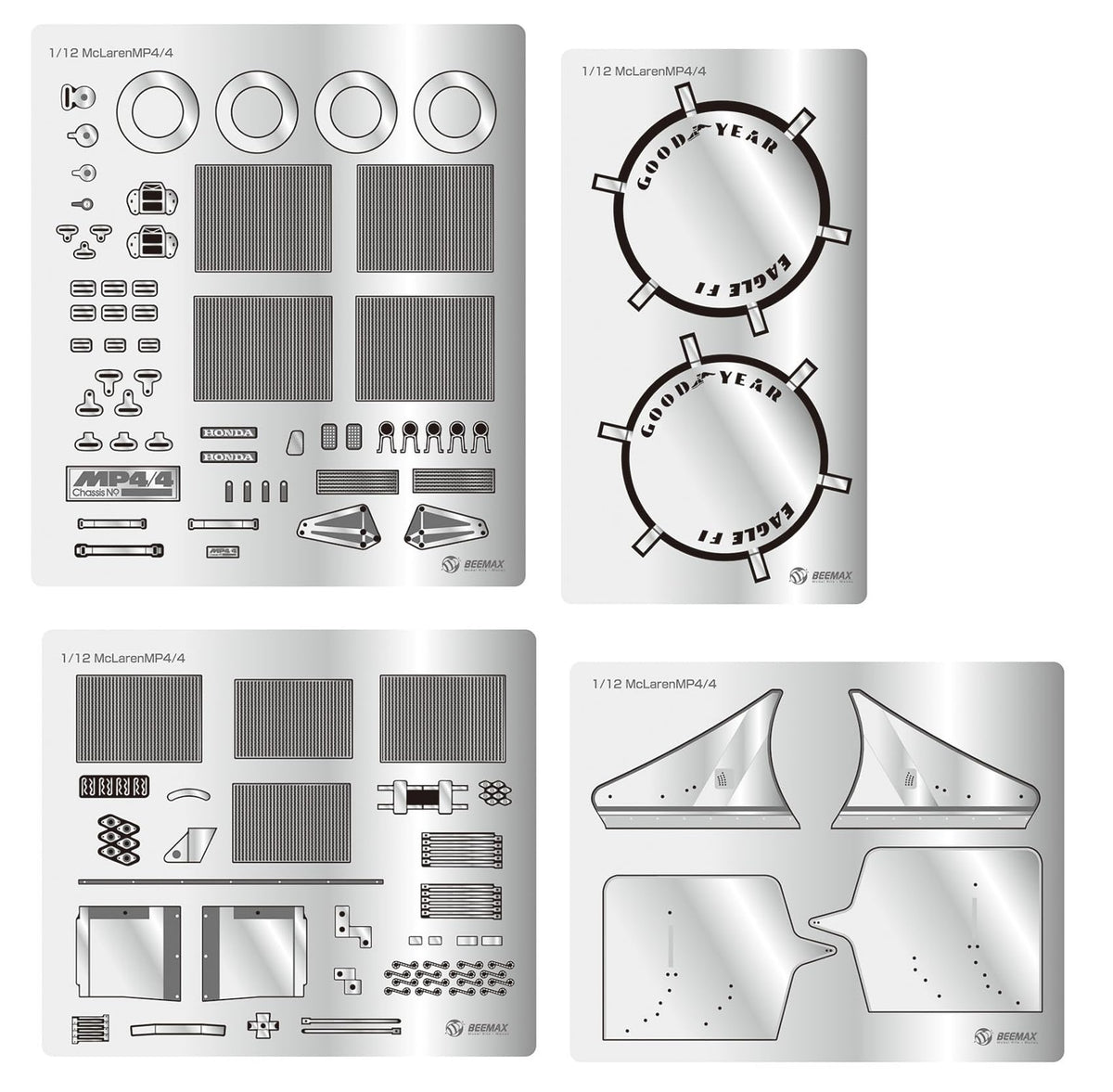 Platz/BEEMAX 1/12 Formula Series McLaren MP4/4 1988 World Champion Detail Up Part for Plastic Model EX12002 (Automotive)