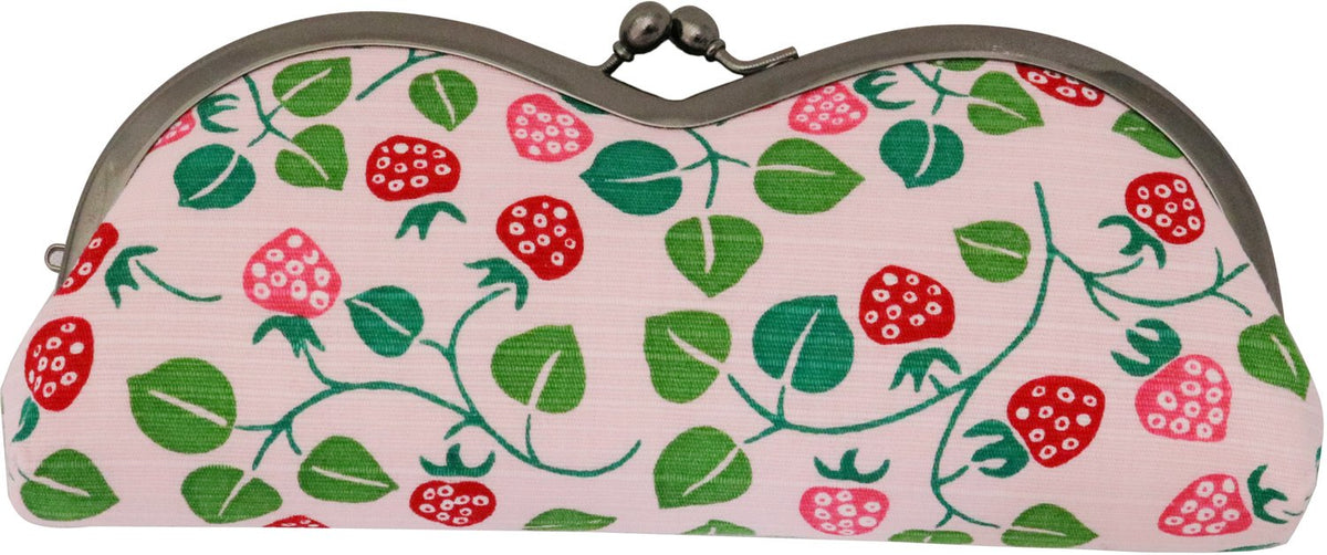 Japanese Pattern Eyeglasses Pouch Case, Strawberry
