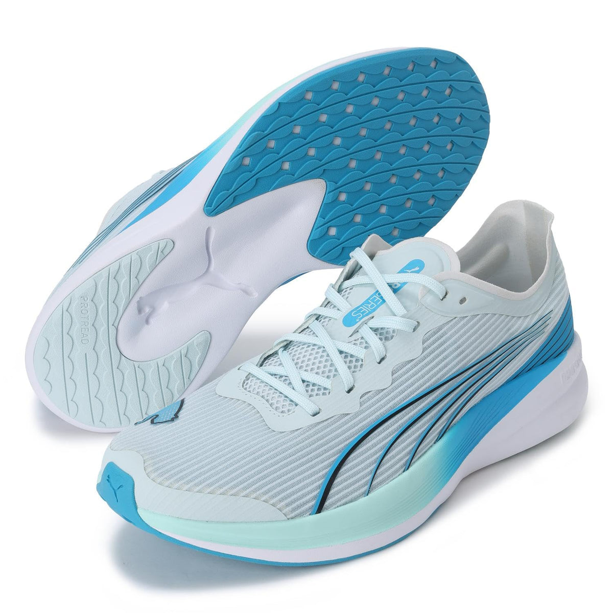 PUMA(プーマ) Men's Running Shoe, 25 Fall/Winter Color Sea Glass-Speed Blue (18), 25.5 cm