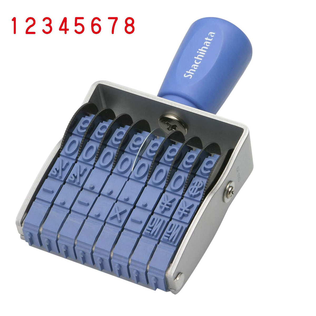 Shachihata Rotating Rubber Stamp, 8 European Letters No. 1, Impression Size: Approx. 2.3 x 0.3 inches (59 x 8 mm), Gothic Body