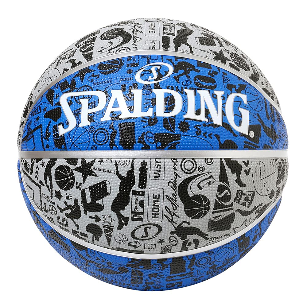 Spalding 84-536J Basketball Graffiti, Blue x Gray, No. 7 Balls, Basketball