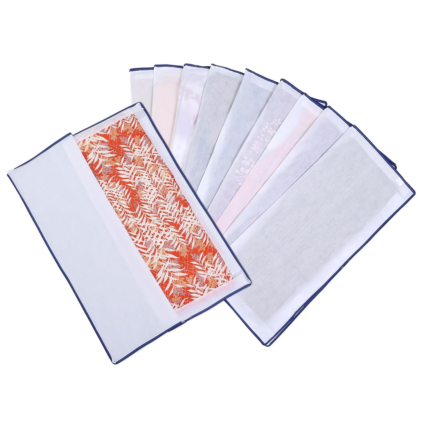 Astro 173-11 Kimono Storage Bags, White, 3-Way Opening, Set of 10, Transparent Window, Non-Woven Fabric, Zipper Type
