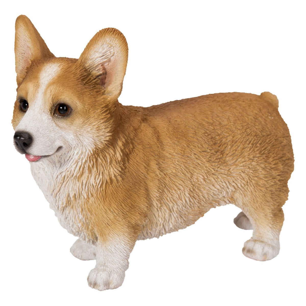 Oubia Welsh Corgi Standing Left Facing 5.0 x 2.4 x 4.7 inches (15.2 x 6 x 12 cm) Doll Figurine Figurine Animal Garden Decoration Realistic Cute Dog Dog H19006