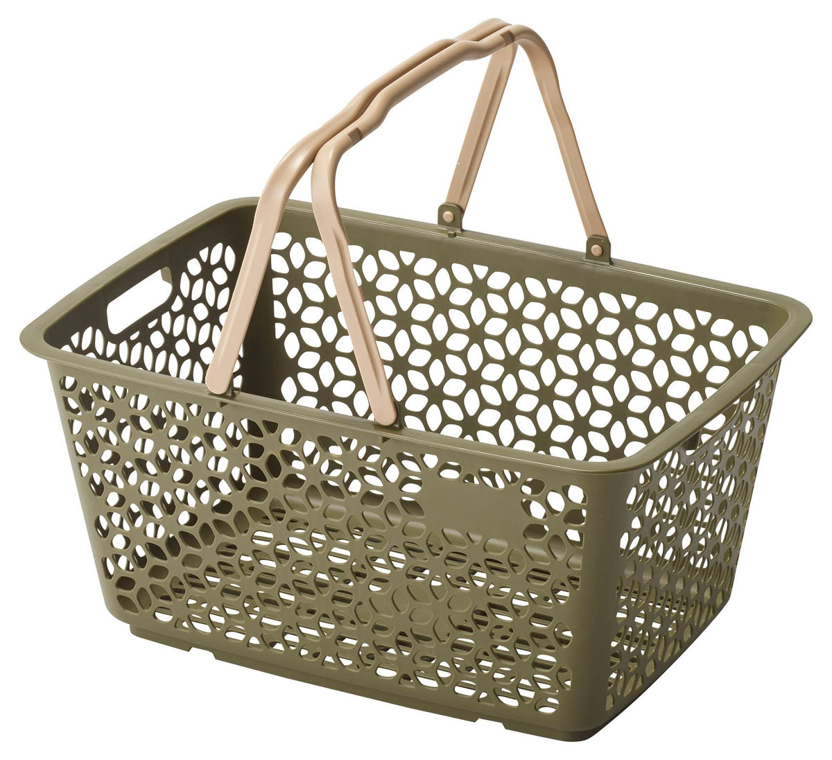 ちどり産業(Tidorisangyou) Himalayan Chemical Industries Handle Stackable Basket Khaki Made in Japan