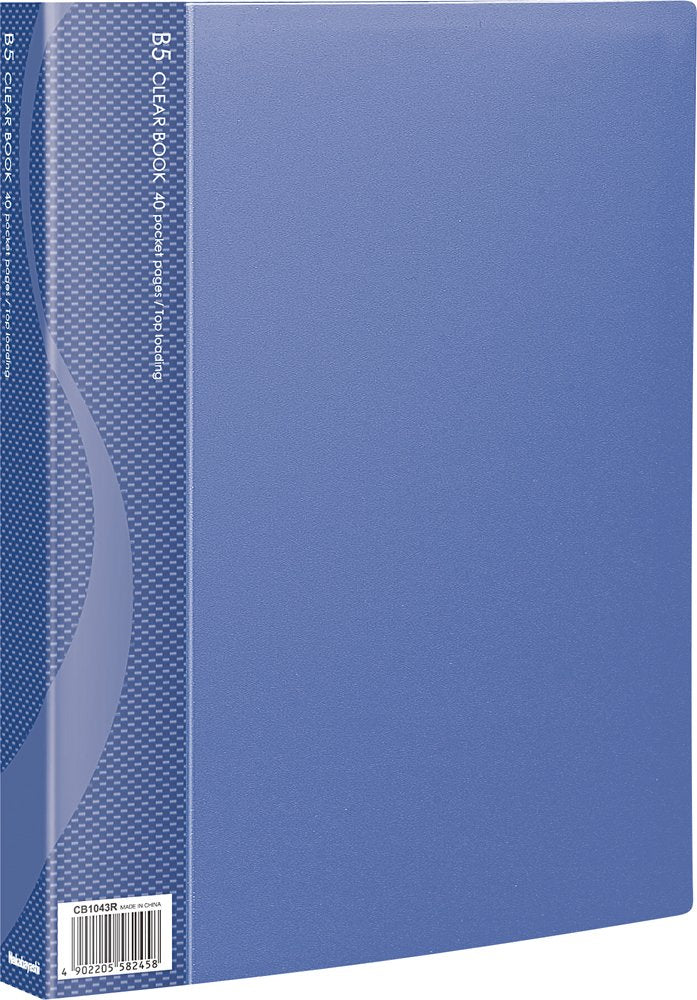 Nakabayashi CB1043B-N Clear Book, Clear File, B5, 40 Pockets, Blue