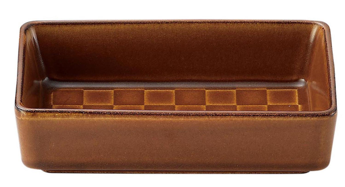 Banko Ware 16469 Bread Maker, Gratin Dish, Oven Safe, Square, Ame, Brown, Microwave, Dishwasher Safe, Made in Japan