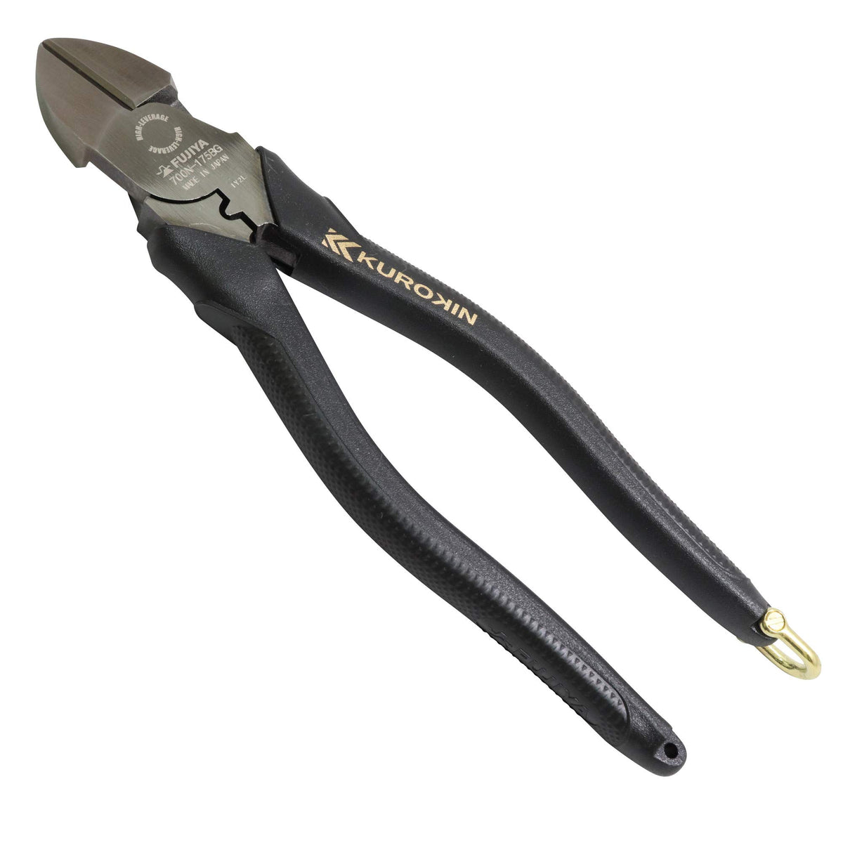 FUJIYA Tools, 700N-175BG, High Leverage Diagonal Cutting Nippers, Black & Gold color-, 7 Inch