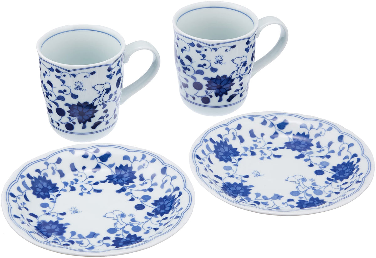 Sunupii 630744 Indigo Arabesque Mug & Cake Pair Set, Comes in a Presentation Box